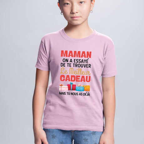 T-Shirt Enfant Le meilleur cadeau pour maman Rose