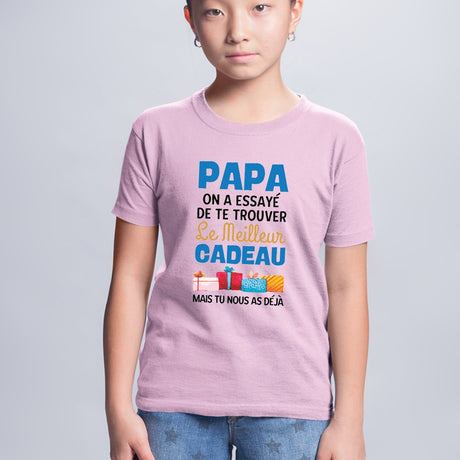 T-Shirt Enfant Le meilleur cadeau pour papa Rose