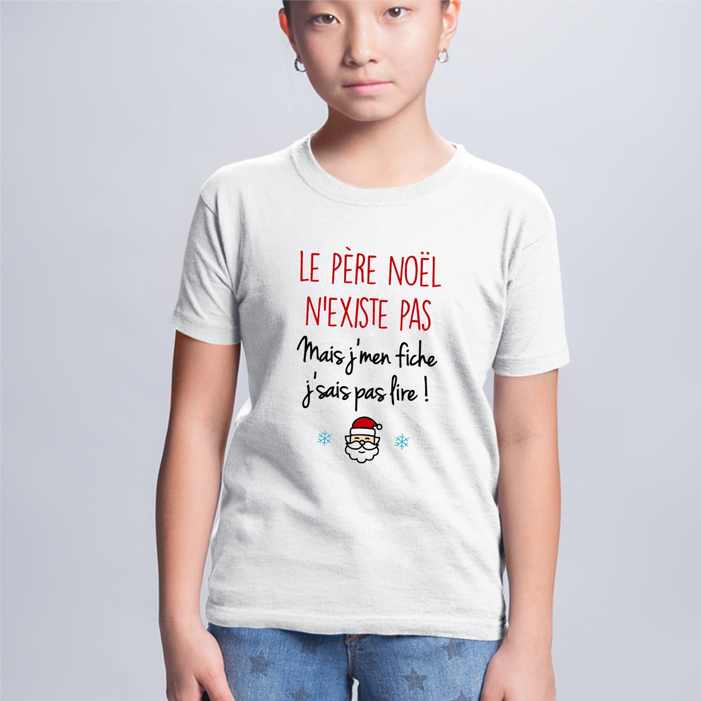 T-Shirt Enfant Le père noël n'existe pas Blanc