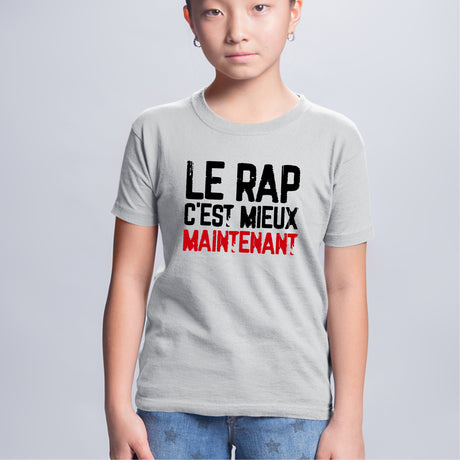 T-Shirt Enfant Le rap c'est mieux maintenant Gris