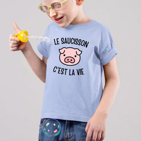 T-Shirt Enfant Le saucisson c'est la vie Bleu
