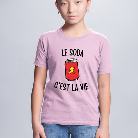 T-Shirt Enfant Le soda c'est la vie Rose