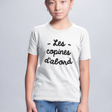 T-Shirt Enfant Les copines d'abord Blanc