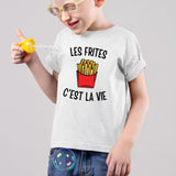 T-Shirt Enfant Les frites c'est la vie Blanc