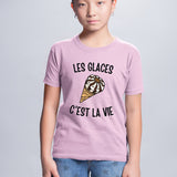 T-Shirt Enfant Les glaces c'est la vie Rose