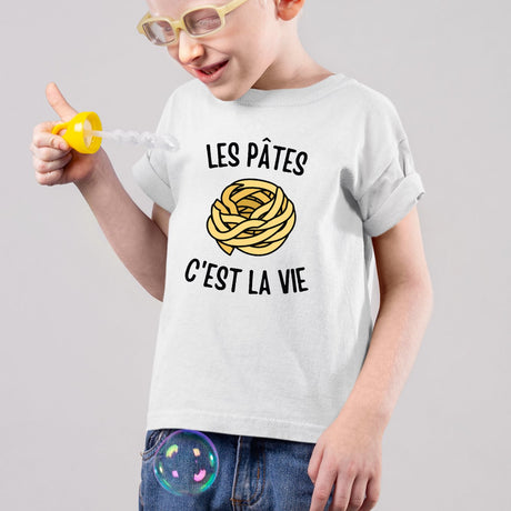 T-Shirt Enfant Les pâtes c'est la vie Blanc