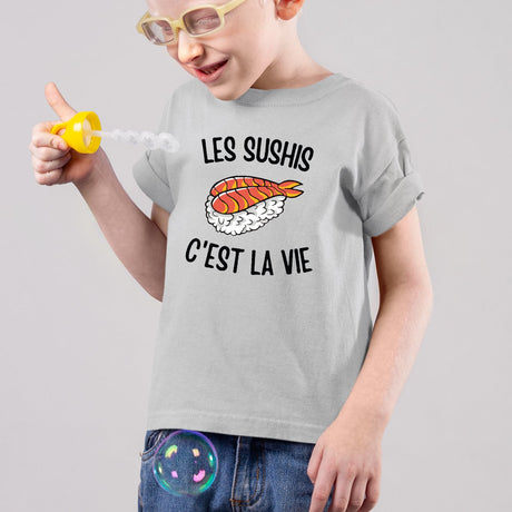 T-Shirt Enfant Les sushis c'est la vie Gris