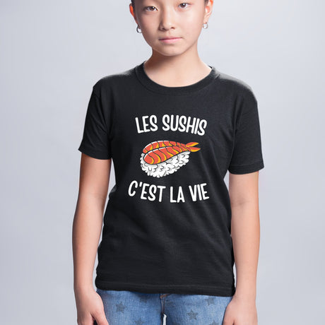 T-Shirt Enfant Les sushis c'est la vie Noir
