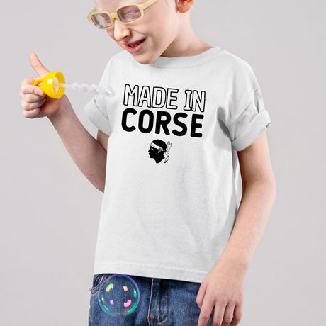 T-Shirt Enfant Made in Corse Blanc
