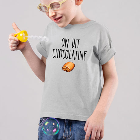 T-Shirt Enfant On dit chocolatine Gris