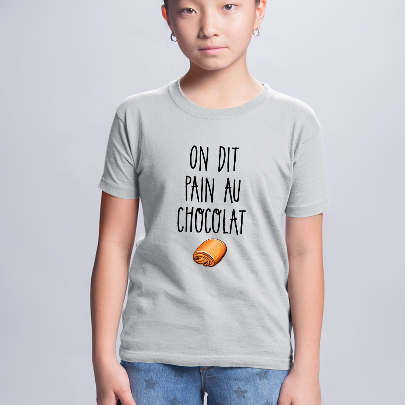T-Shirt Enfant On dit pain au chocolat Gris