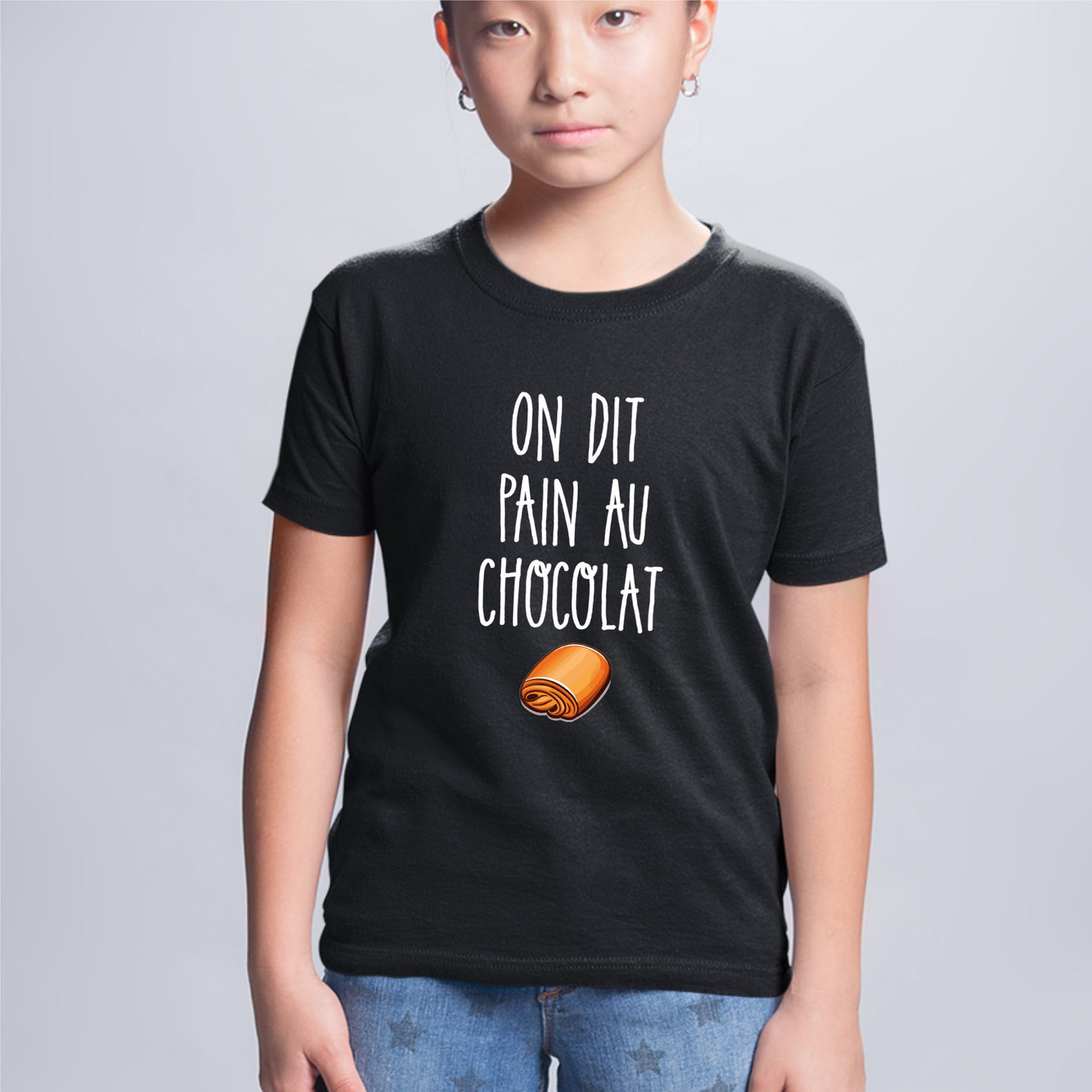T-Shirt Enfant On dit pain au chocolat Noir