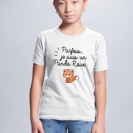 T-Shirt Enfant Panda roux Blanc