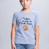 T-Shirt Enfant Panda roux Bleu