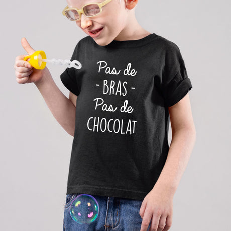 T-Shirt Enfant Pas de bras pas de chocolat Noir