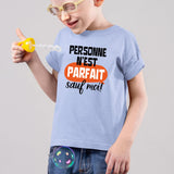 T-Shirt Enfant Personne n'est parfait Bleu