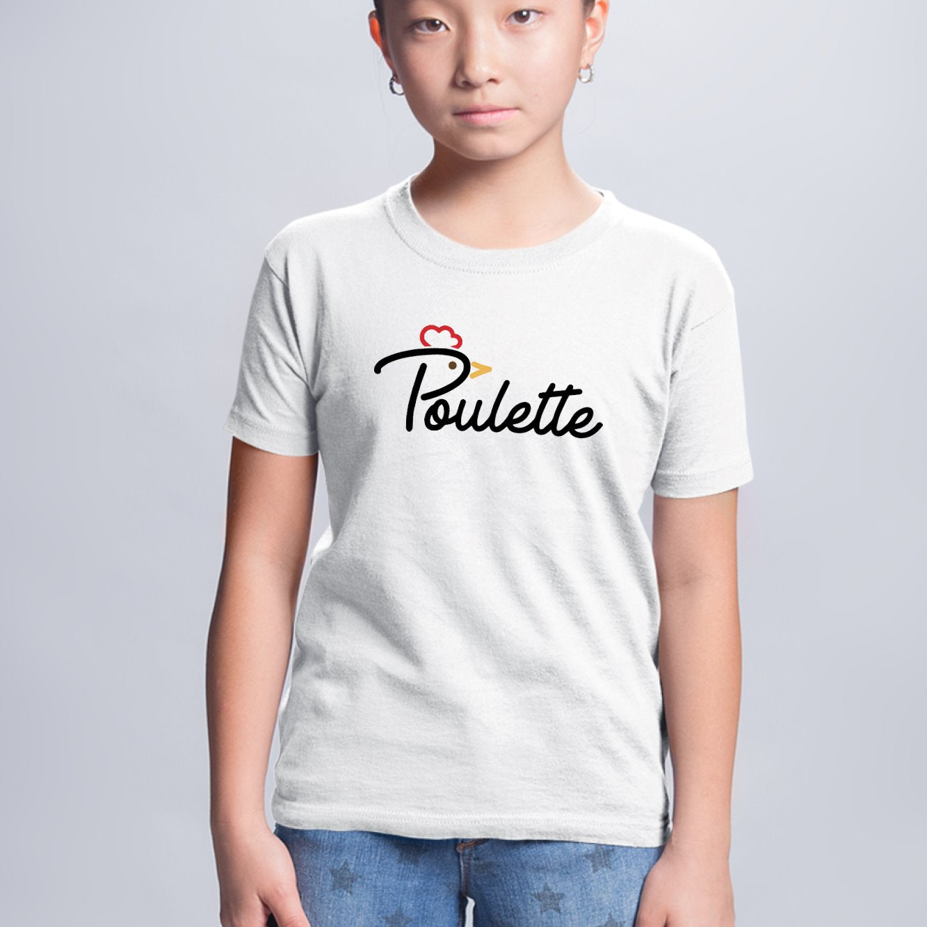 T-Shirt Enfant Poulette Blanc