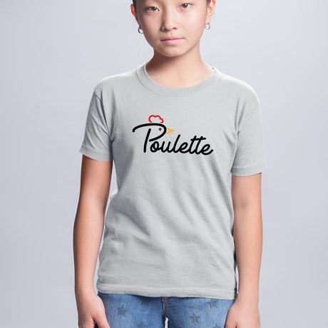 T-Shirt Enfant Poulette Gris