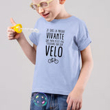 T-Shirt Enfant Preuve que papa n'est pas toujours sur son vélo Bleu