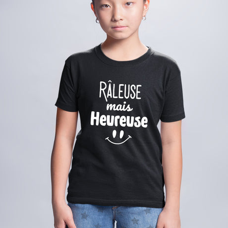 T-Shirt Enfant Râleuse mais heureuse Noir
