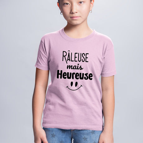 T-Shirt Enfant Râleuse mais heureuse Rose