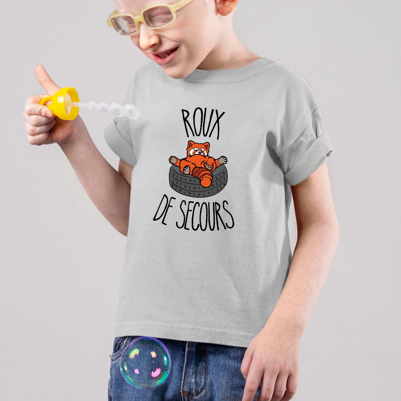 T-Shirt Enfant Roux de secours Gris