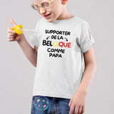 T-Shirt Enfant Supporter de la Belgique comme papa Blanc