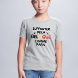 T-Shirt Enfant Supporter de la Belgique comme papa Gris