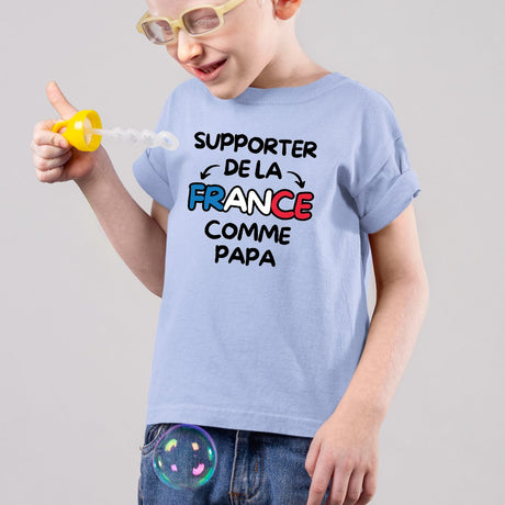 T-Shirt Enfant Supporter de la France comme papa Bleu