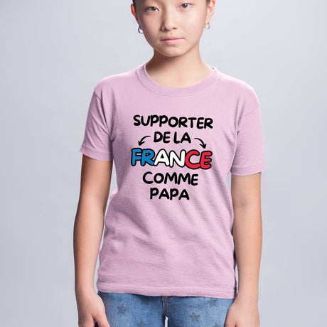 T-Shirt Enfant Supporter de la France comme papa Rose