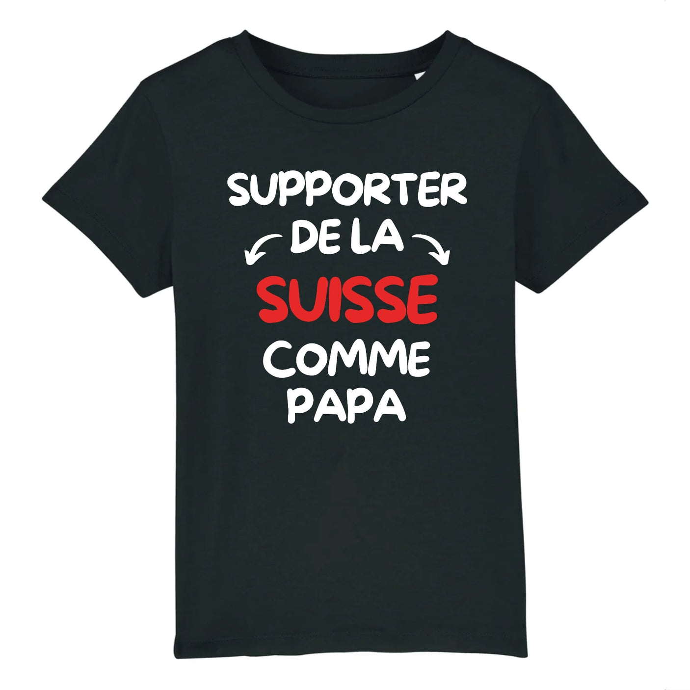 T-Shirt Enfant Supporter de la Suisse comme papa 