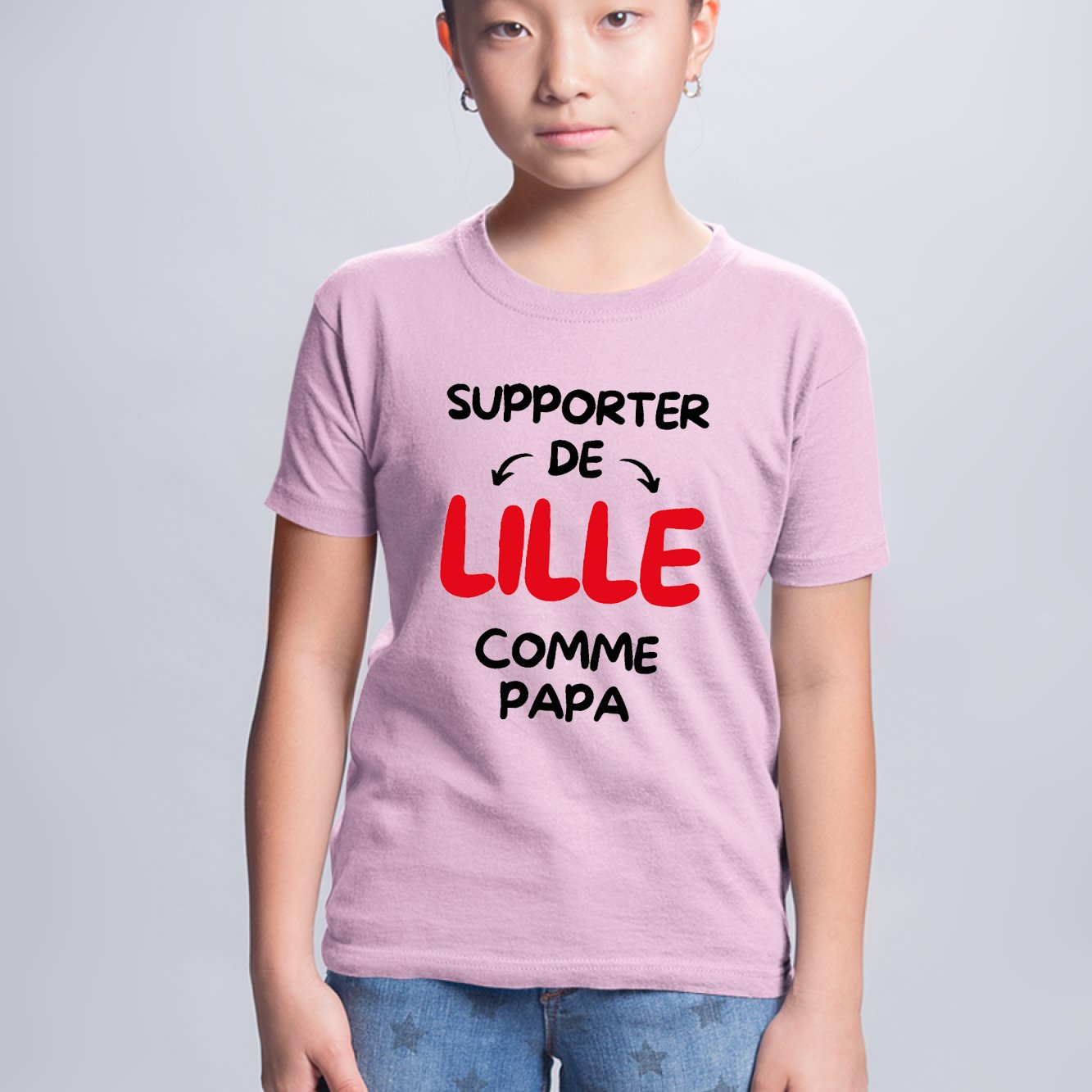 T-Shirt Enfant Supporter de Lille comme papa Rose
