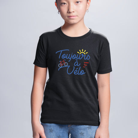 T-Shirt Enfant Toujours à vélo Noir