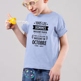 T-Shirt Enfant Tous les hommes naissent égaux les meilleurs en octobre Bleu