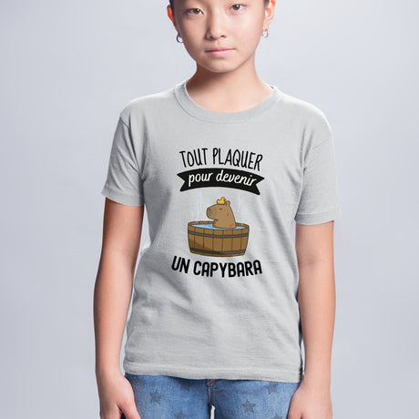 T-Shirt Enfant Tout plaquer pour devenir un capybara Gris