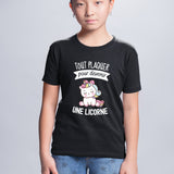 T-Shirt Enfant Tout plaquer pour devenir une licorne Noir