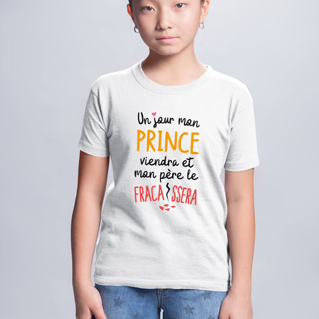T-Shirt Enfant Un jour mon prince viendra Blanc