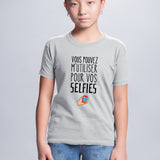 T-Shirt Enfant Vous pouvez m'utiliser pour vos selfies Gris
