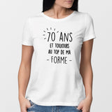T-Shirt Femme Anniversaire 70 ans Blanc