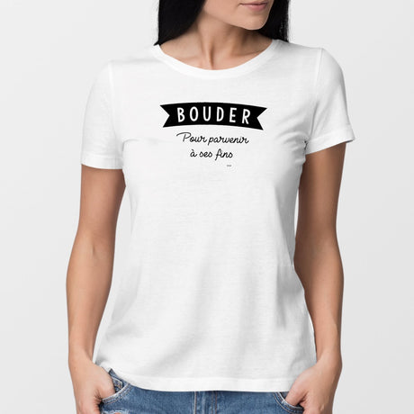 T-Shirt Femme Bouder pour parvenir à ses fins Blanc