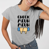 T-Shirt Femme Check meuh meuh Gris