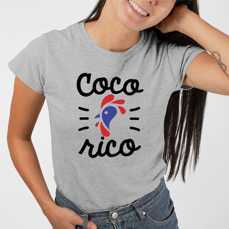T-Shirt Femme Cocorico Gris