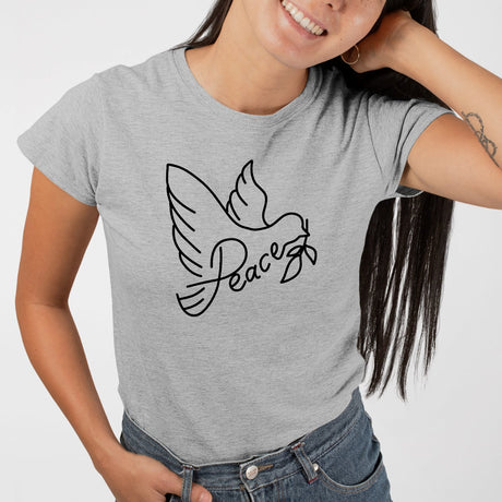 T-Shirt Femme Colombe de la paix Gris