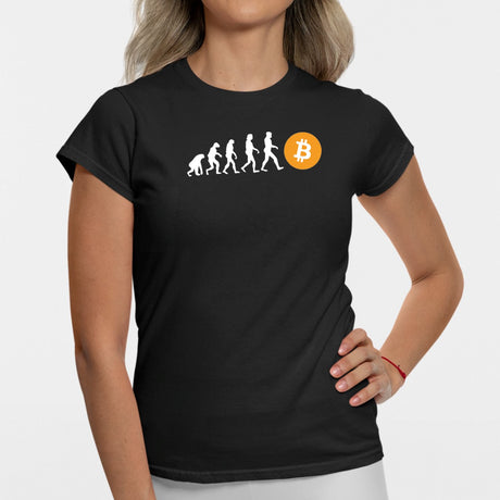 T-Shirt Femme Évolution Bitcoin Noir