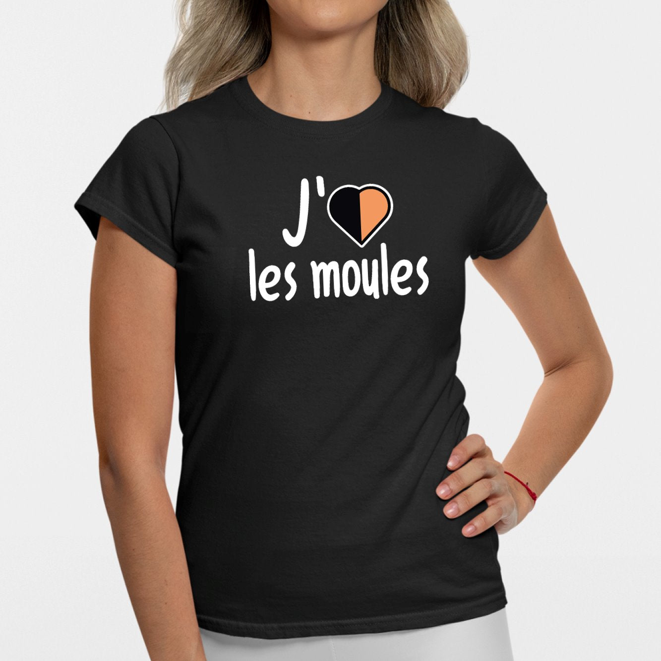 T-Shirt Femme J'aime les moules Noir