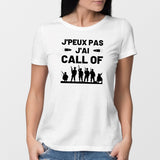 T-Shirt Femme J'peux pas j'ai call of Blanc