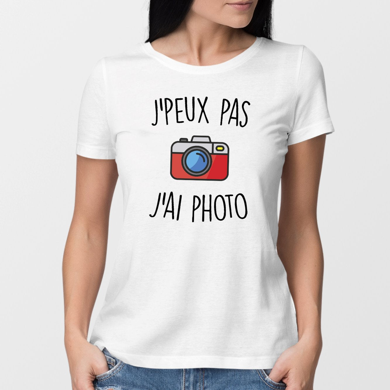 T-Shirt Femme J'peux pas j'ai photo Blanc