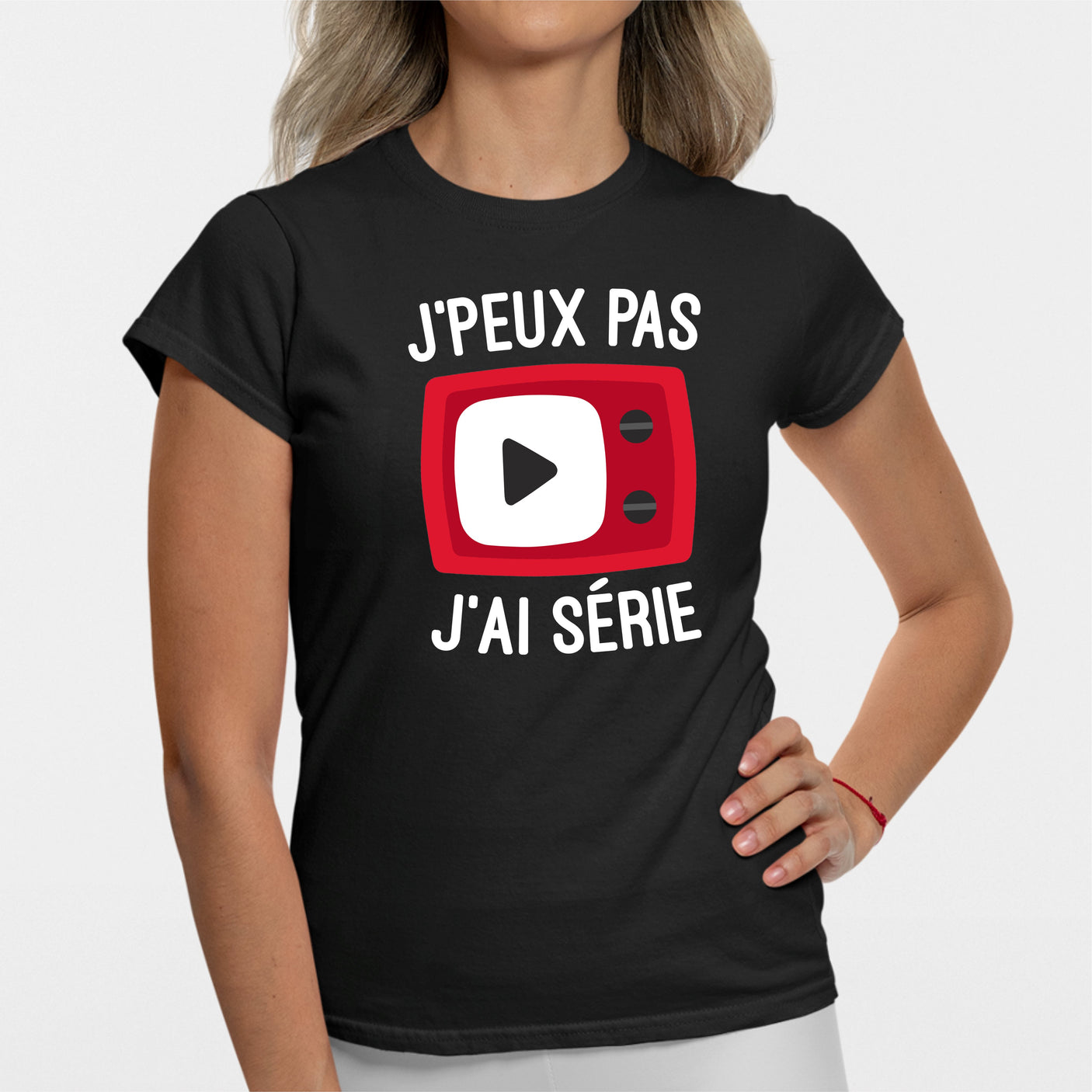 T-Shirt Femme J'peux pas j'ai série Noir