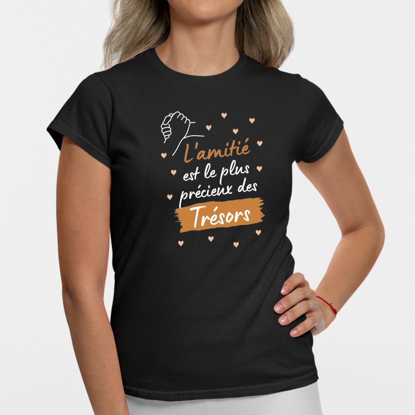 T-Shirt Femme L'amitié le plus précieux des trésors Noir