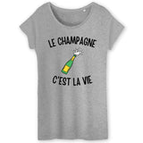 T-Shirt Femme Le champagne c'est la vie 